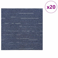 Produktbild för Mattan platta Randig Blå 50 x 50 cm 20 pcs PP och Bitumen