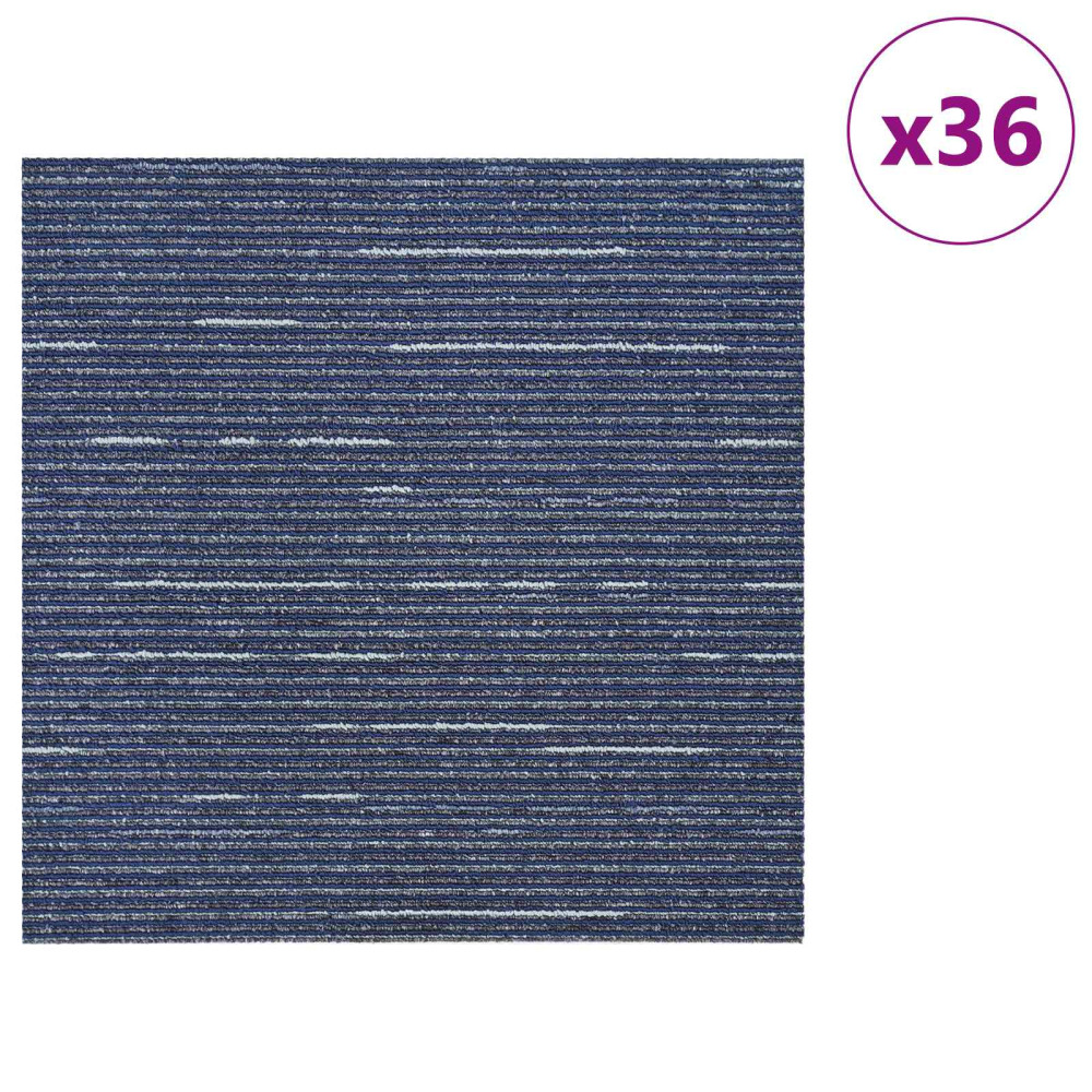 Produktbild för Mattan platta Randig Blå 50 x 50 cm 36 pcs PP och Bitumen