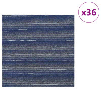 Produktbild för Mattan platta Randig Blå 50 x 50 cm 36 pcs PP och Bitumen