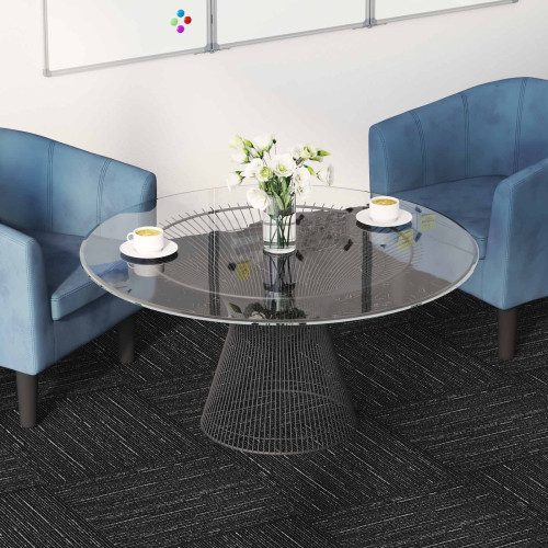 vidaXL Mattan platta Randig Svart 50 x 50 cm 4 pcs PP och Bitumen