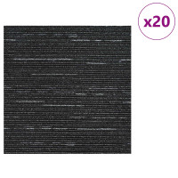 Produktbild för Mattan platta Randig Svart 50 x 50 cm 20 pcs PP och Bitumen
