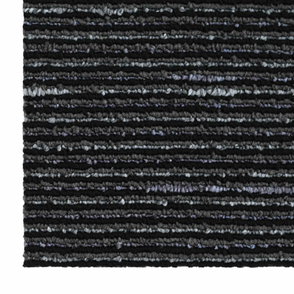 Produktbild för Mattan platta Randig Svart 50 x 50 cm 20 pcs PP och Bitumen