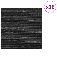 Produktbild för Mattan platta Randig Svart 50 x 50 cm 36 pcs PP och Bitumen