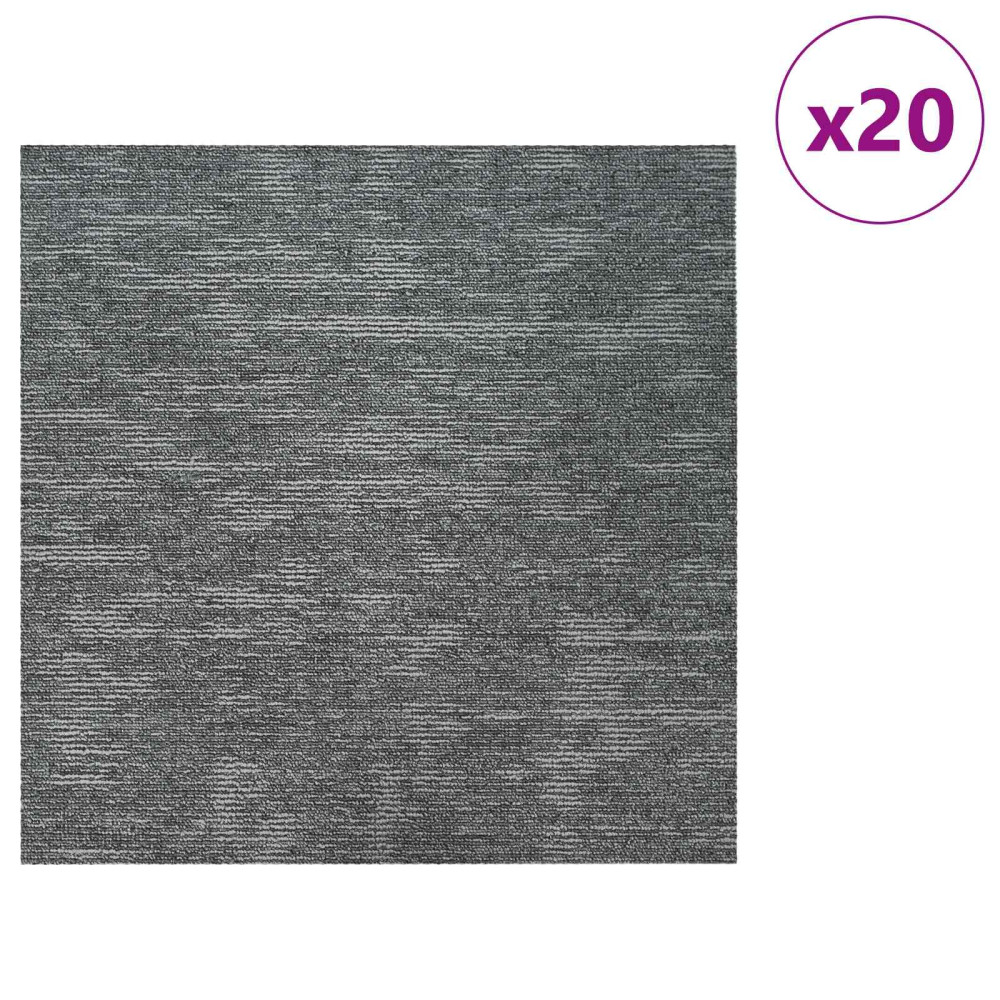 Produktbild för Mattan platta Stengrå 50 x 50 cm 20 pcs PP och Bitumen