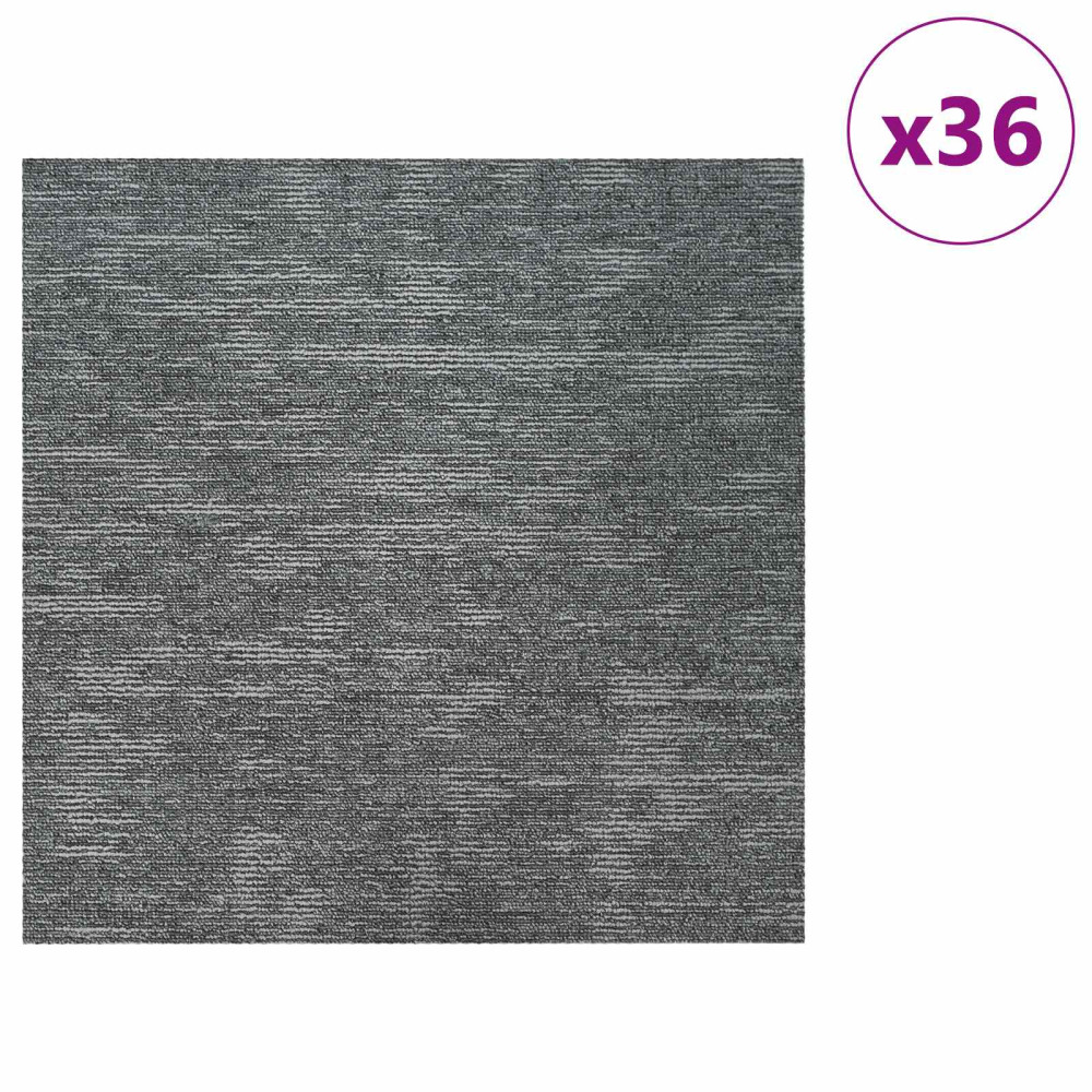 Produktbild för Mattan platta Stengrå 50 x 50 cm 36 pcs PP och Bitumen