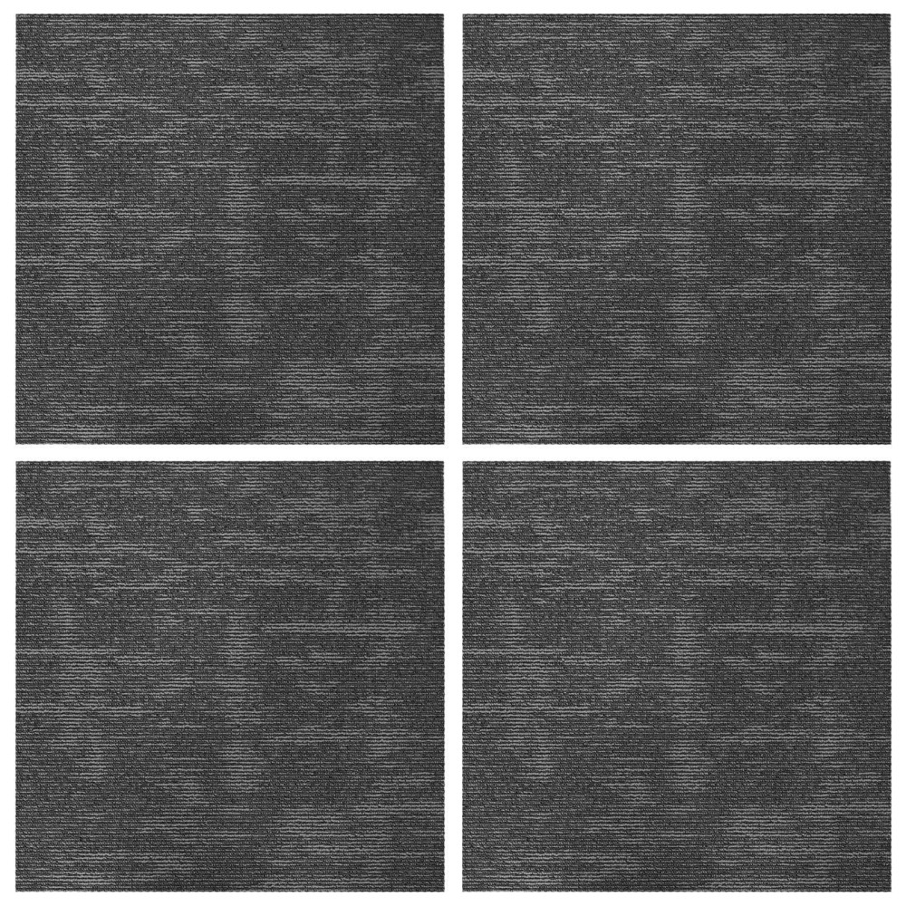 Produktbild för Mattan platta Kolgrå 50 x 50 cm 4 pcs PP och Bitumen