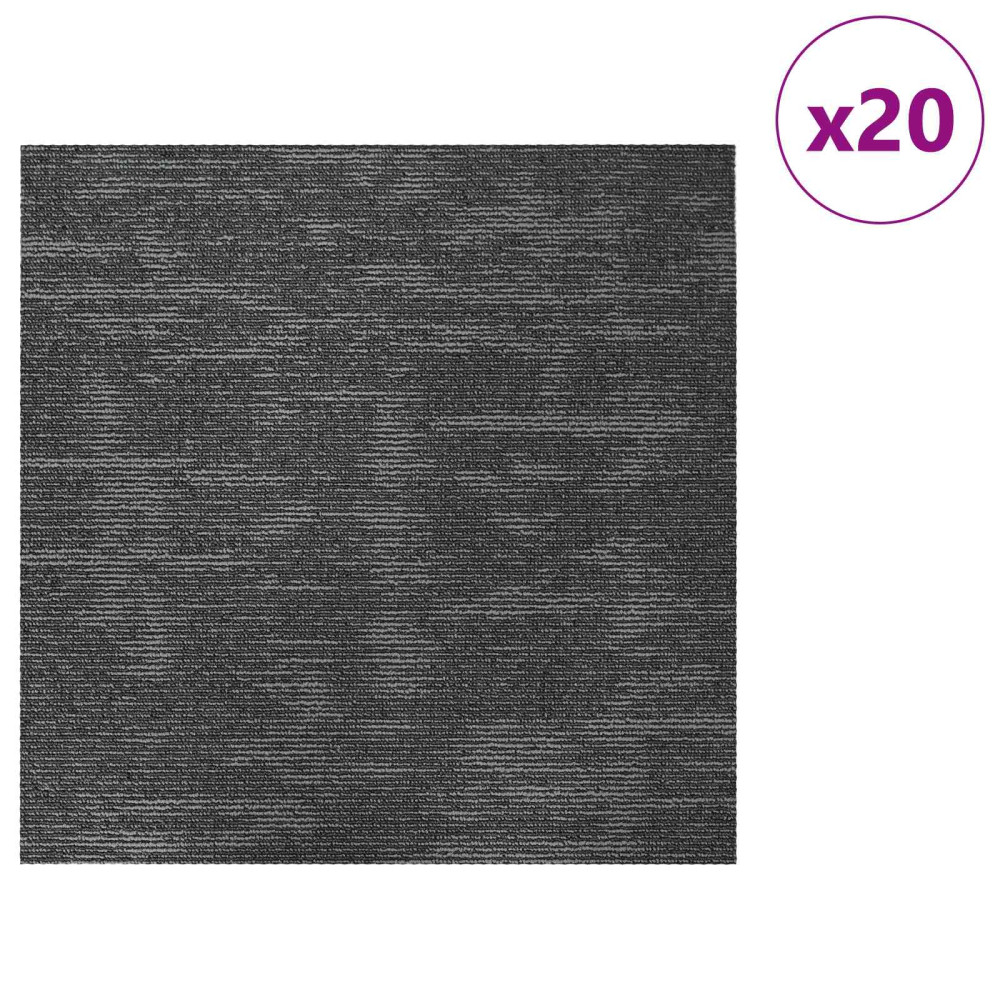 Produktbild för Mattan platta Kolgrå 50 x 50 cm 20 pcs PP och Bitumen