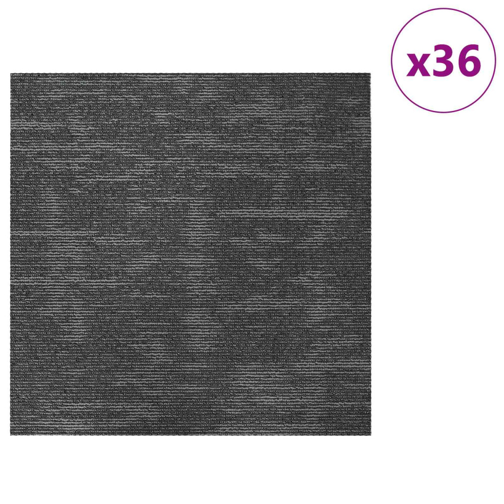Produktbild för Mattan platta Kolgrå 50 x 50 cm 36 pcs PP och Bitumen
