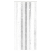 Produktbild för Insektsgardin Chenille Ljusgrå och vit. 90 x 200 cm 100% PP
