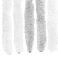 Produktbild för Insektsgardin Chenille Ljusgrå och vit. 90 x 200 cm 100% PP