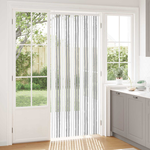 vidaXL Insektsgardin Chenille Ljusgrå och vit. 90 x 220 cm 100% PP