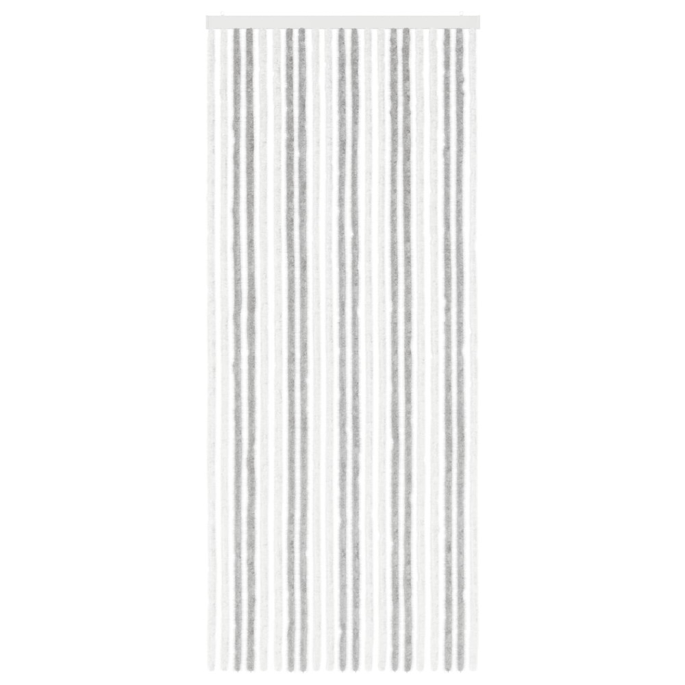 Produktbild för Insektsgardin Chenille Ljusgrå och vit. 90 x 220 cm 100% PP