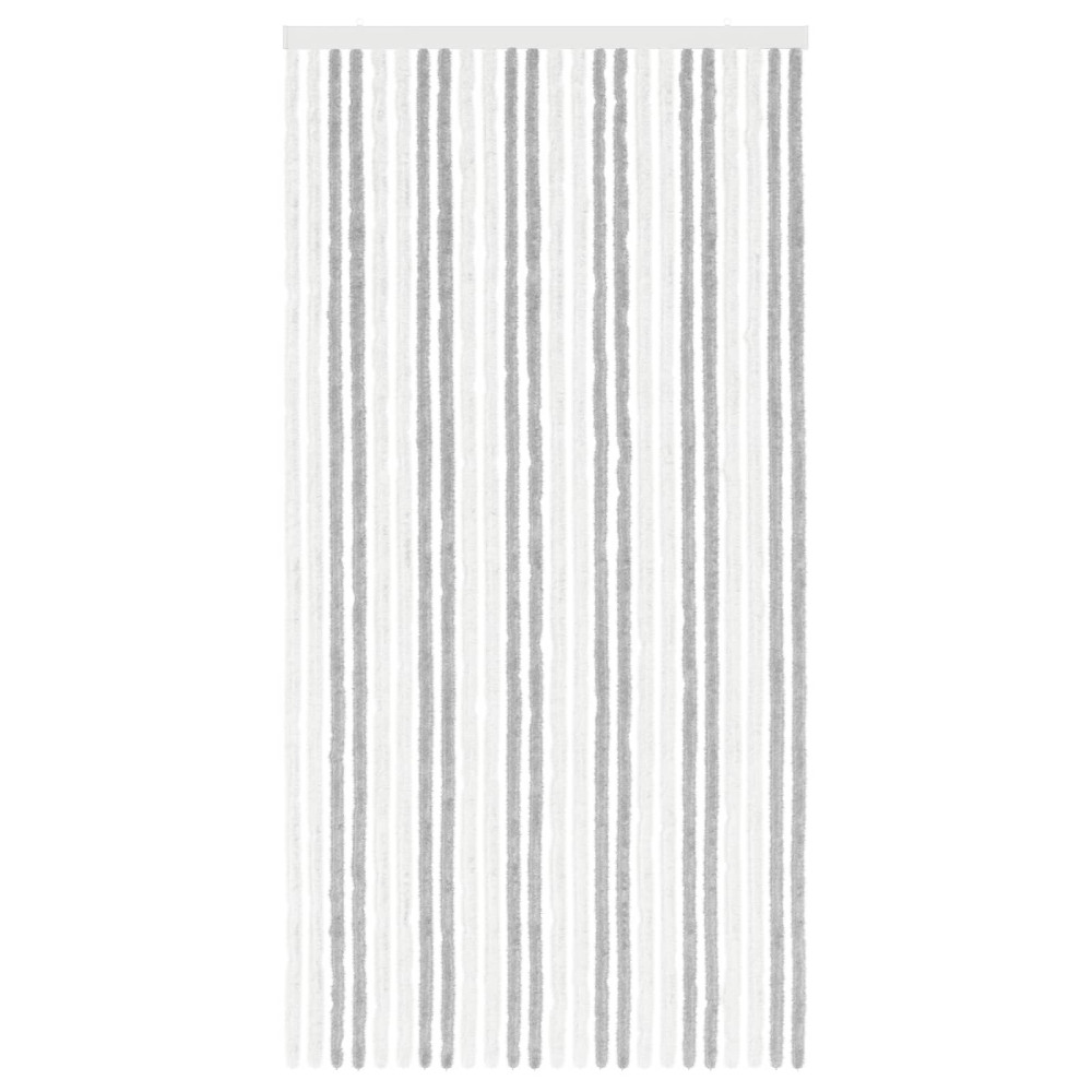 Produktbild för Insektsgardin Chenille Ljusgrå och vit. 100 x 200 cm 100% PP