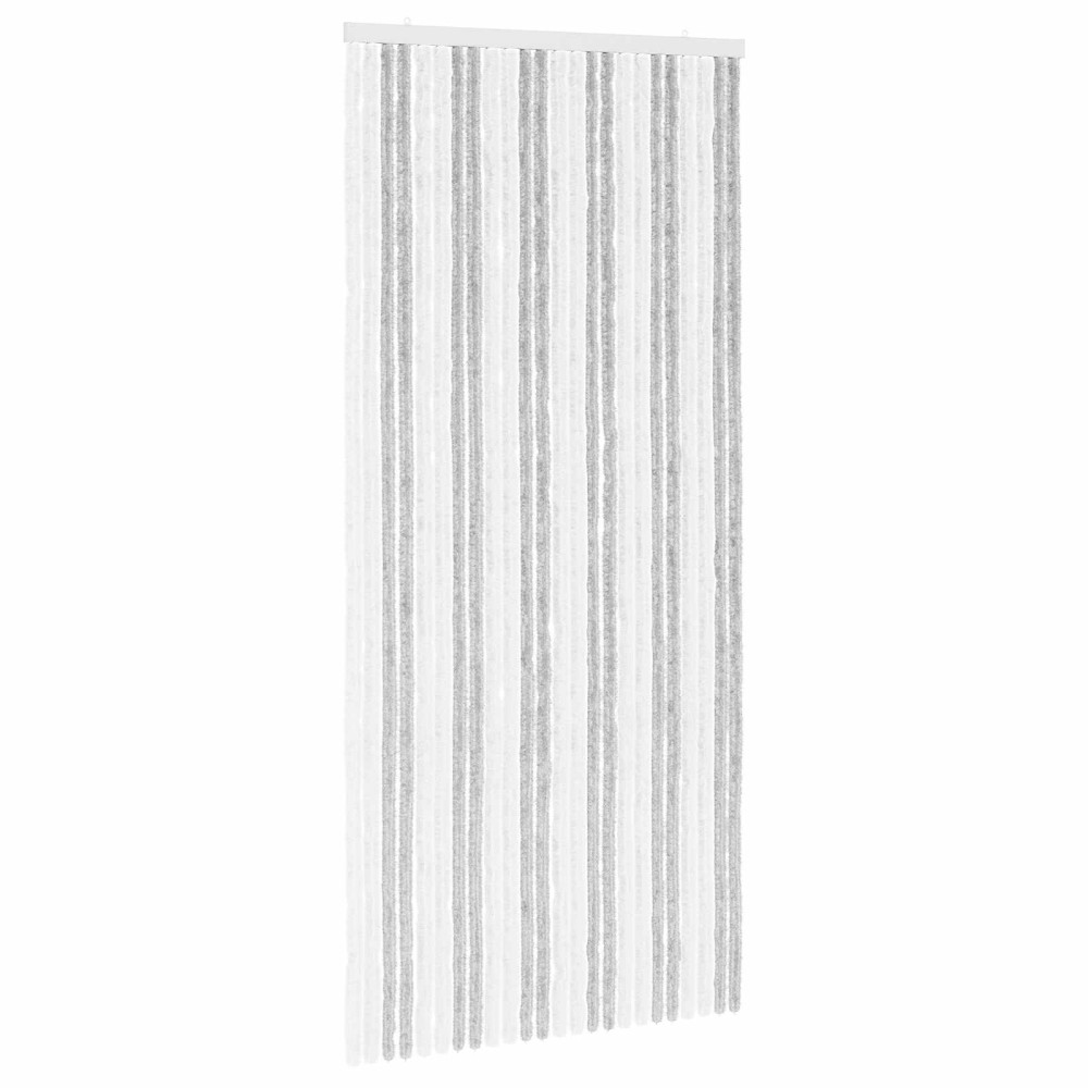Produktbild för Insektsgardin Chenille Ljusgrå och vit. 100 x 220 cm 100% PP