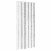 Produktbild för Insektsgardin Chenille Ljusgrå och vit. 100 x 220 cm 100% PP