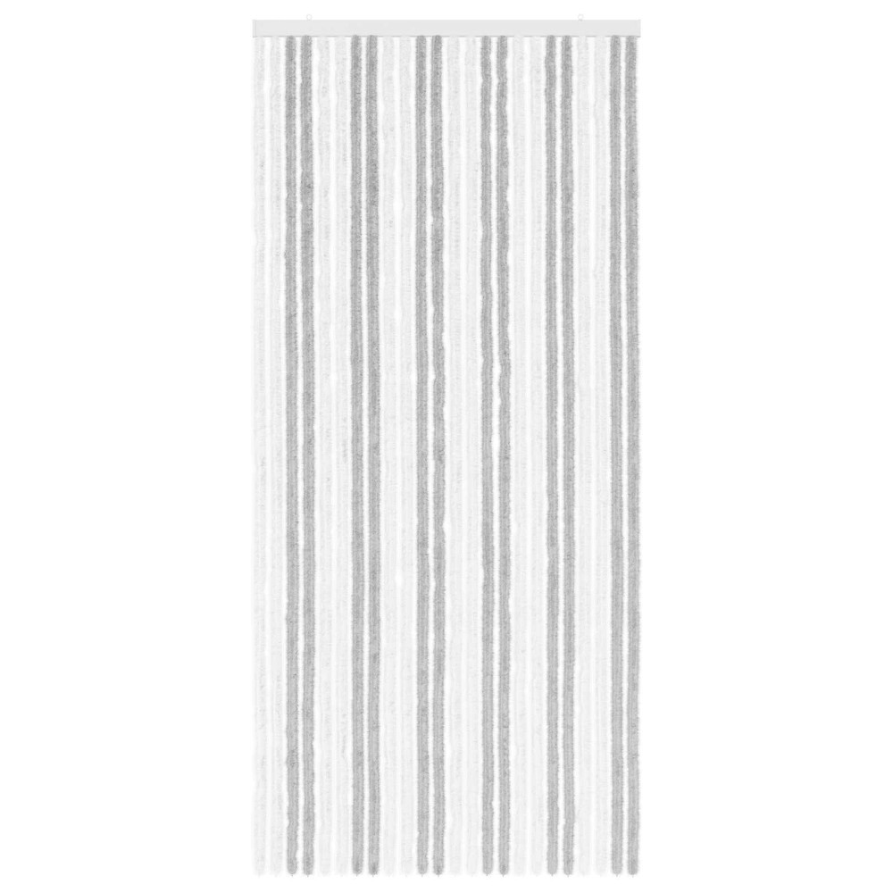 Produktbild för Insektsgardin Chenille Ljusgrå och vit. 100 x 220 cm 100% PP