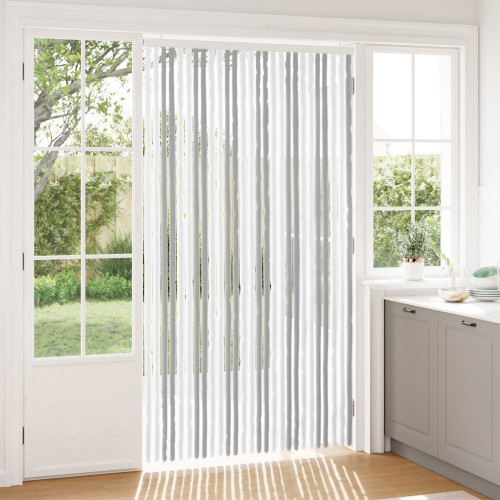 vidaXL Insektsgardin Chenille Ljusgrå och vit. 118 x 220 cm 100% PP