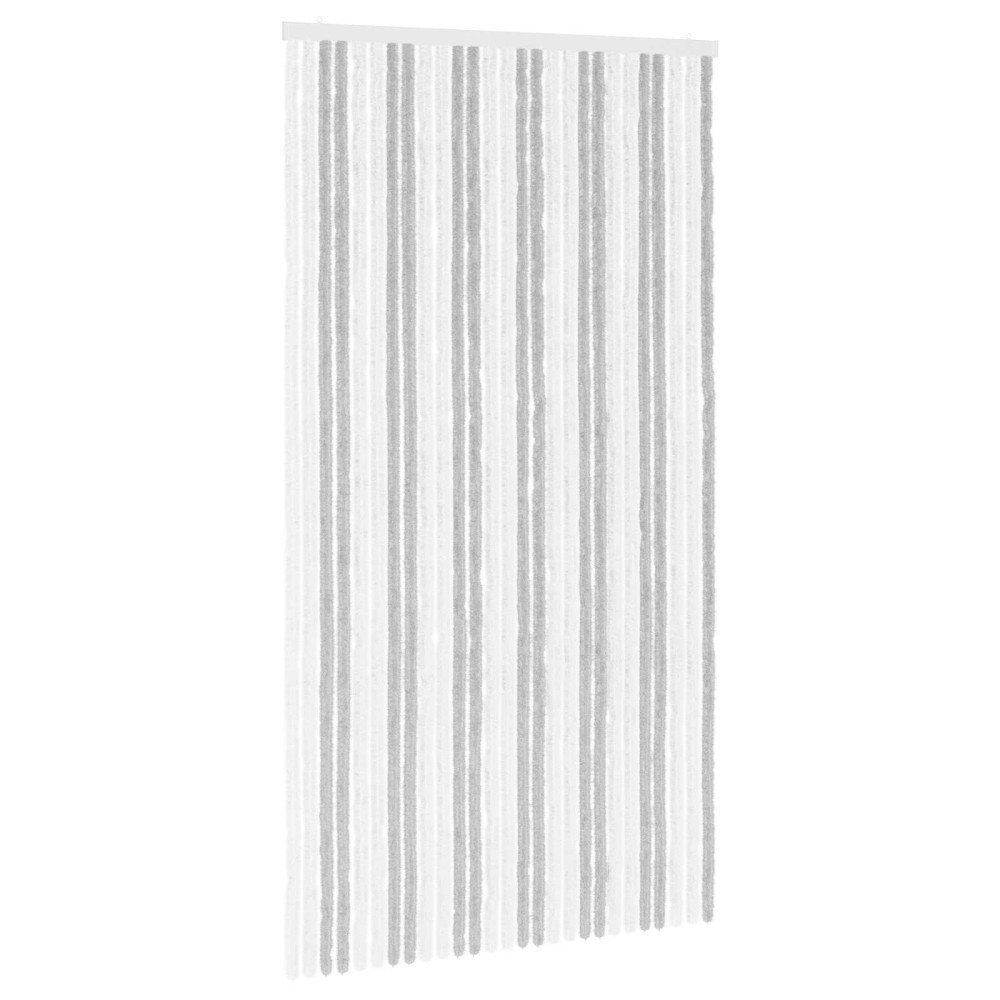 Produktbild för Insektsgardin Chenille Ljusgrå och vit. 118 x 220 cm 100% PP