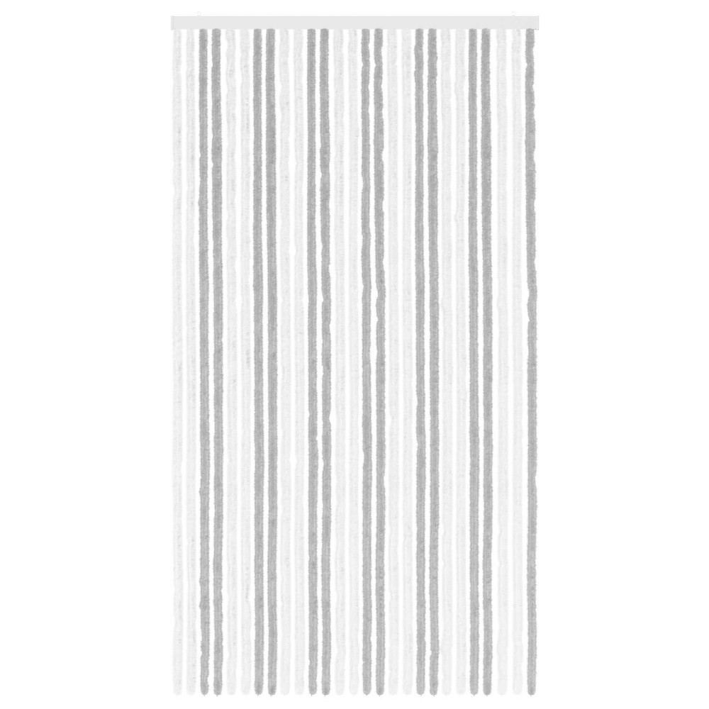 Produktbild för Insektsgardin Chenille Ljusgrå och vit. 118 x 220 cm 100% PP