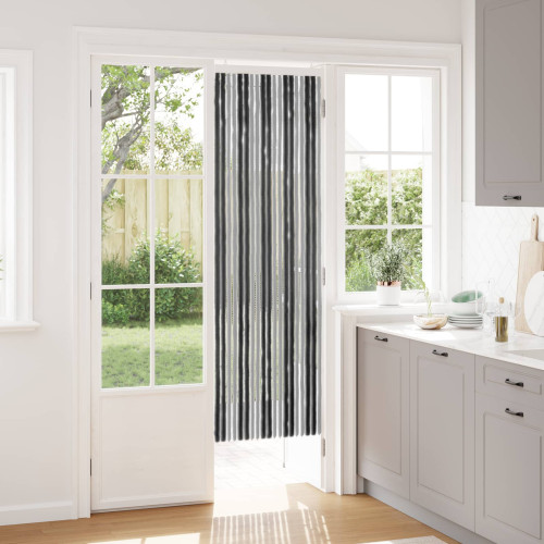 vidaXL Insektsgardin Chenille Grå och svart 56 x 185 cm 100% PP