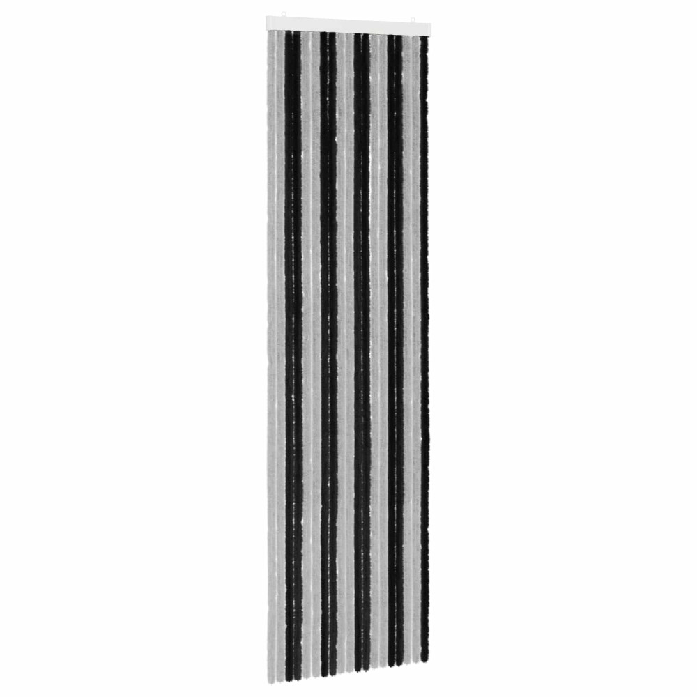 Produktbild för Insektsgardin Chenille Grå och svart 56 x 200 cm 100% PP