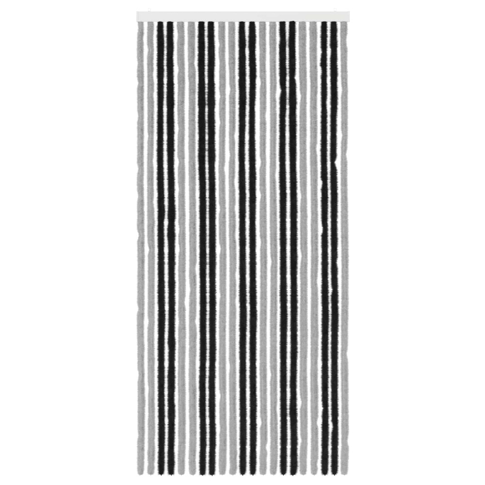 Produktbild för Insektsgardin Chenille Grå och svart 90 x 200 cm 100% PP