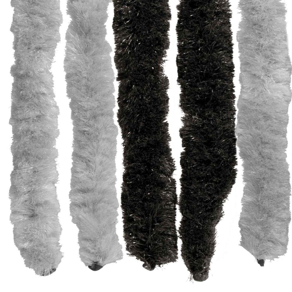 Produktbild för Insektsgardin Chenille Grå och svart 90 x 200 cm 100% PP