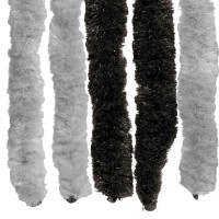 Produktbild för Insektsgardin Chenille Grå och svart 90 x 220 cm 100% PP
