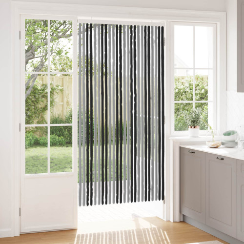 vidaXL Insektsgardin Chenille Grå och svart 100 x 200 cm 100% PP