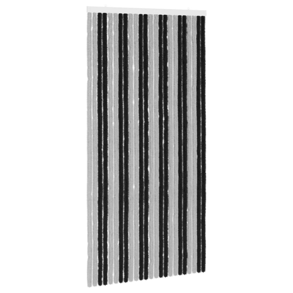 Produktbild för Insektsgardin Chenille Grå och svart 100 x 200 cm 100% PP