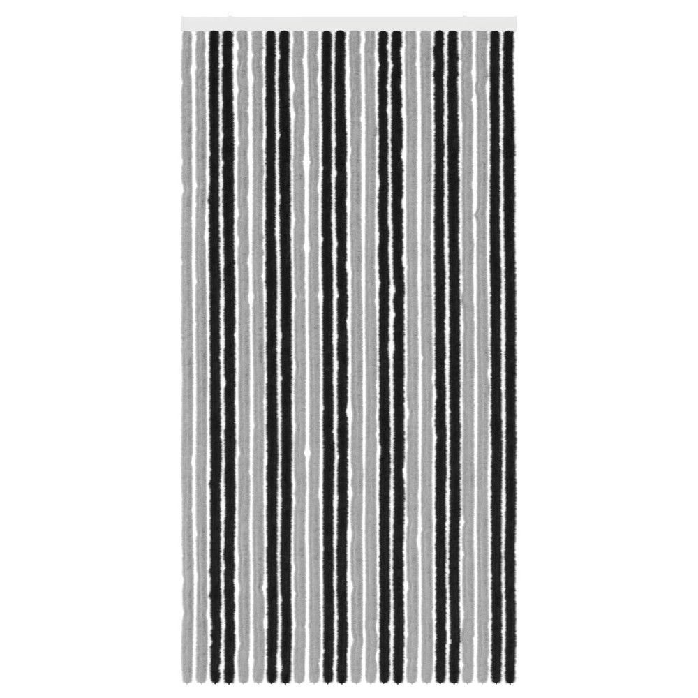 Produktbild för Insektsgardin Chenille Grå och svart 100 x 200 cm 100% PP