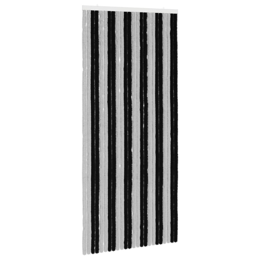Produktbild för Insektsgardin Chenille Grå och svart 100 x 220 cm 100% PP
