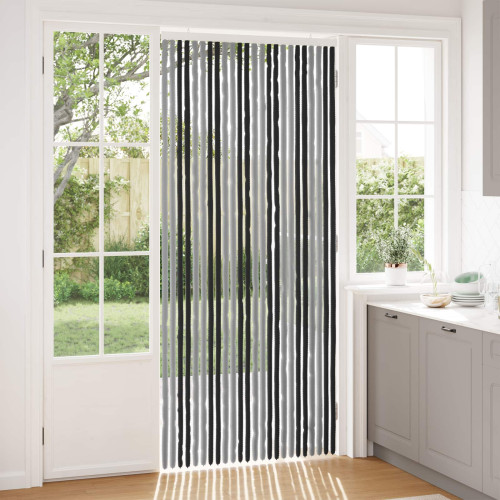 vidaXL Insektsgardin Chenille Grå och svart 100 x 230 cm 100% PP