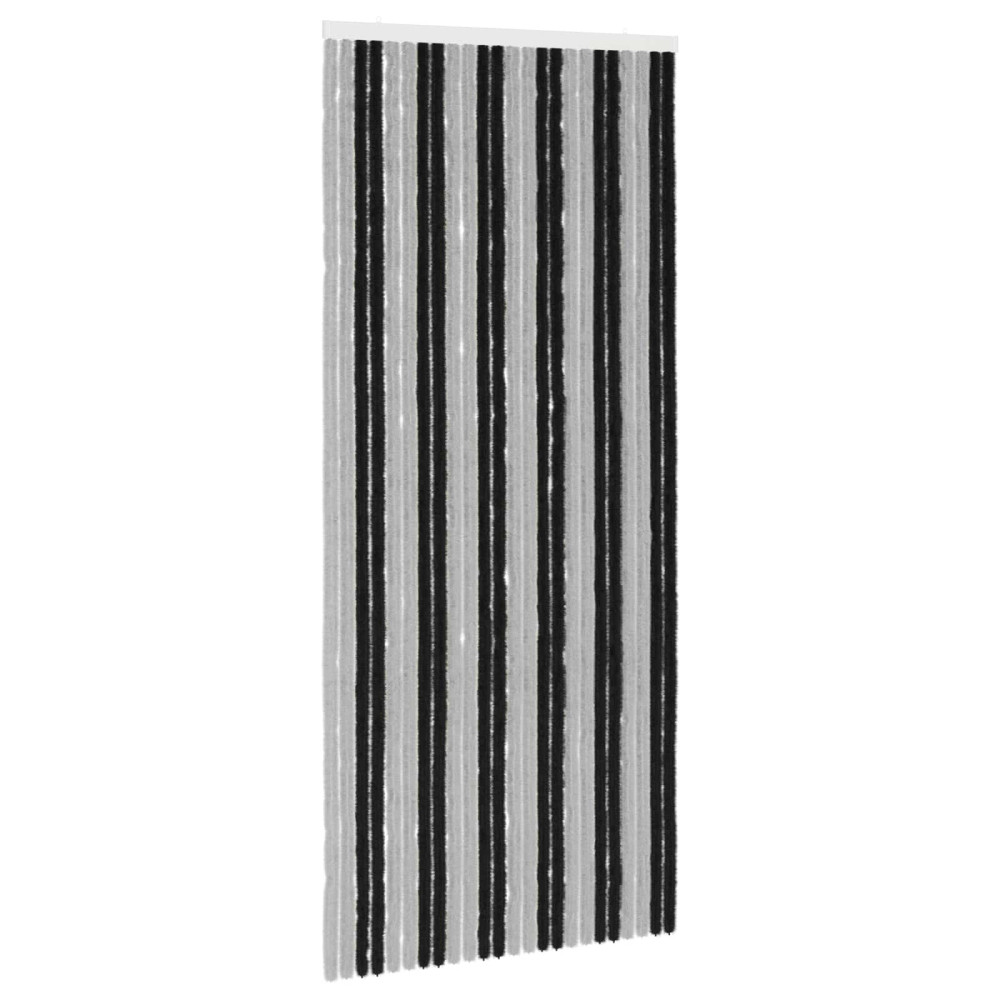 Produktbild för Insektsgardin Chenille Grå och svart 100 x 230 cm 100% PP