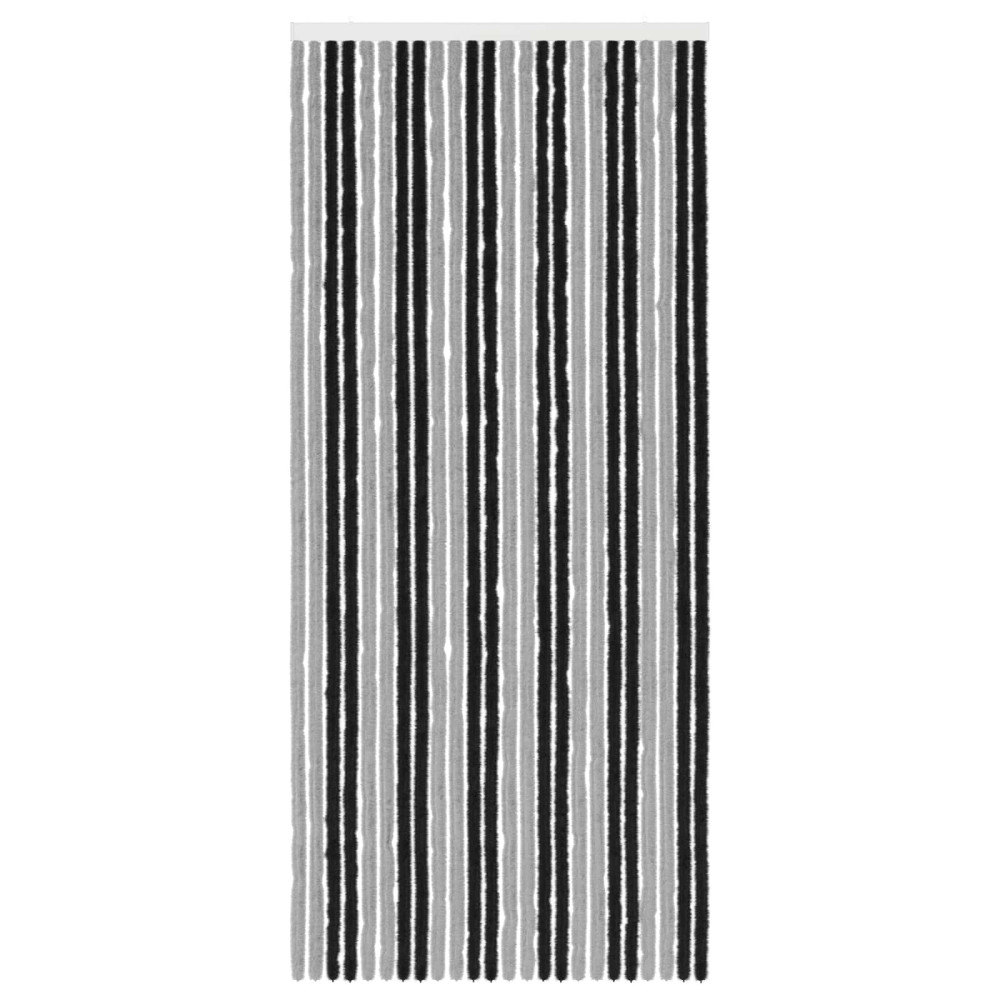 Produktbild för Insektsgardin Chenille Grå och svart 100 x 230 cm 100% PP