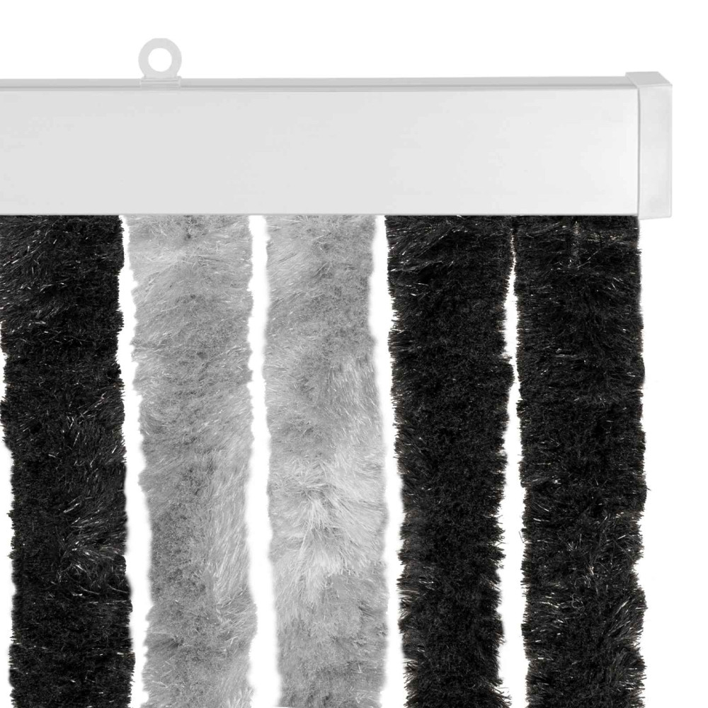 Produktbild för Insektsgardin Chenille Grå och svart 100 x 230 cm 100% PP