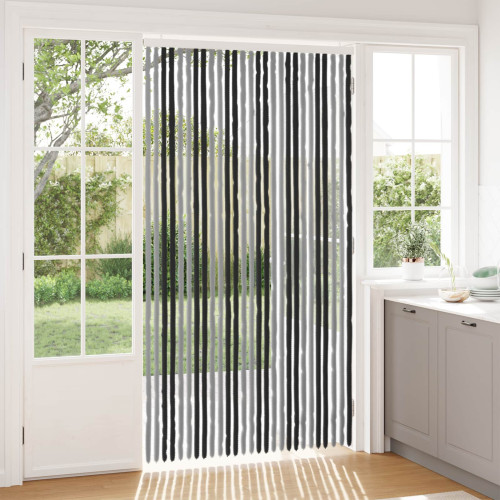 vidaXL Insektsgardin Chenille Grå och svart 118 x 220 cm 100% PP