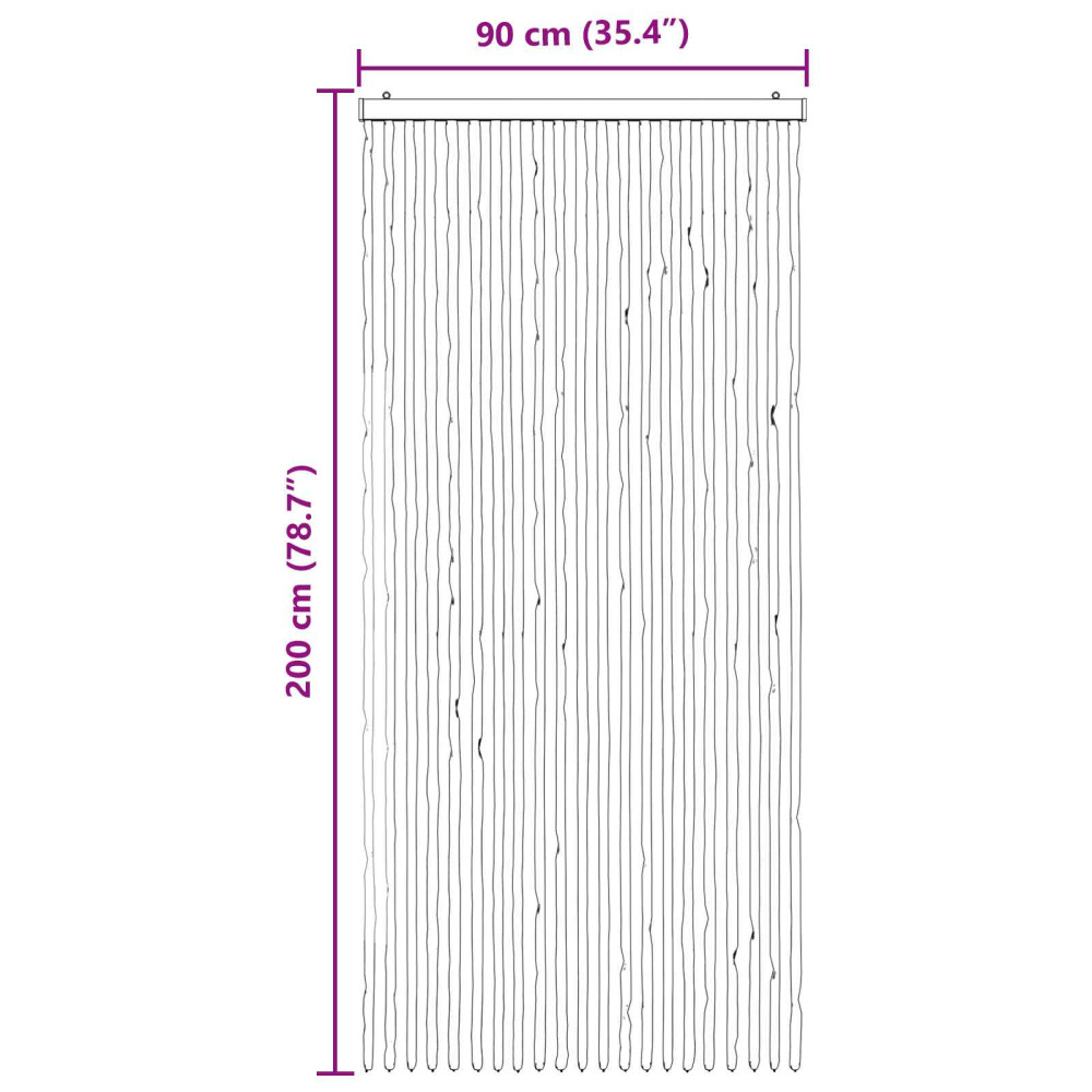Produktbild för Insektsgardin Chenille Mörkbrun och Beige 90 x 200 cm 100% PP