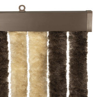 Produktbild för Insektsgardin Chenille Mörkbrun och Beige 90 x 220 cm 100% PP