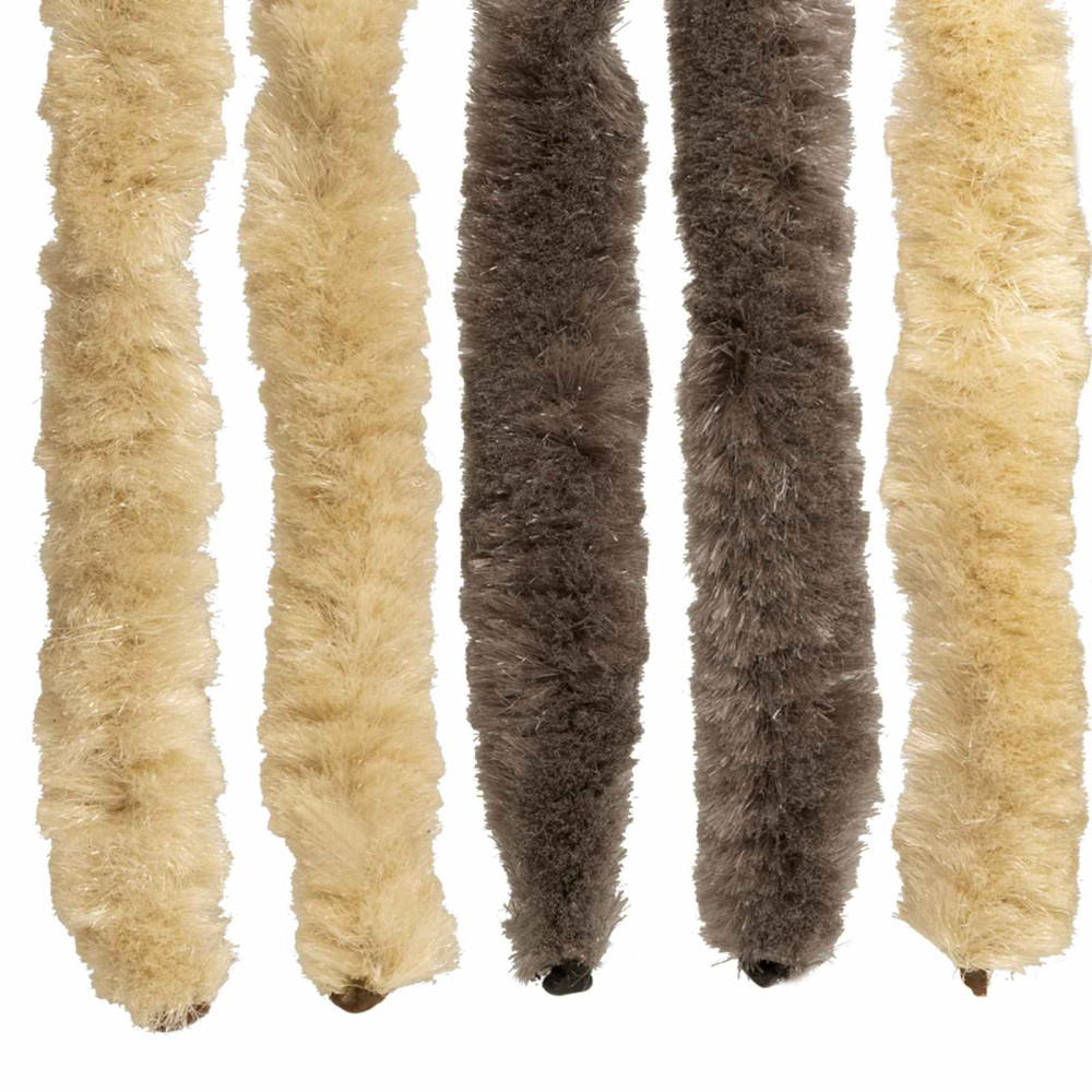 Produktbild för Insektsgardin Chenille Mörkbrun och Beige 90 x 220 cm 100% PP