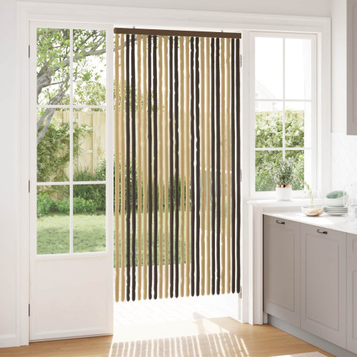 vidaXL Insektsgardin Chenille Mörkbrun och Beige 100 x 200 cm 100% PP