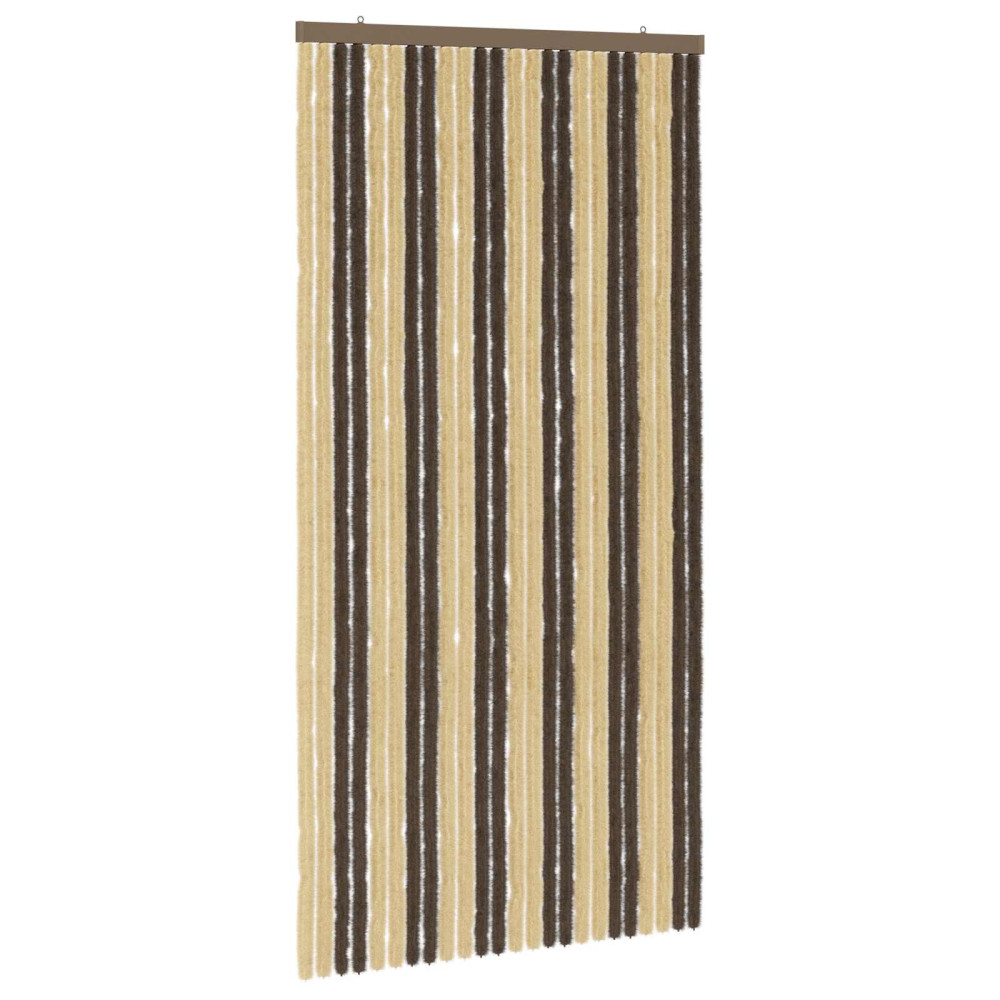Produktbild för Insektsgardin Chenille Mörkbrun och Beige 100 x 200 cm 100% PP