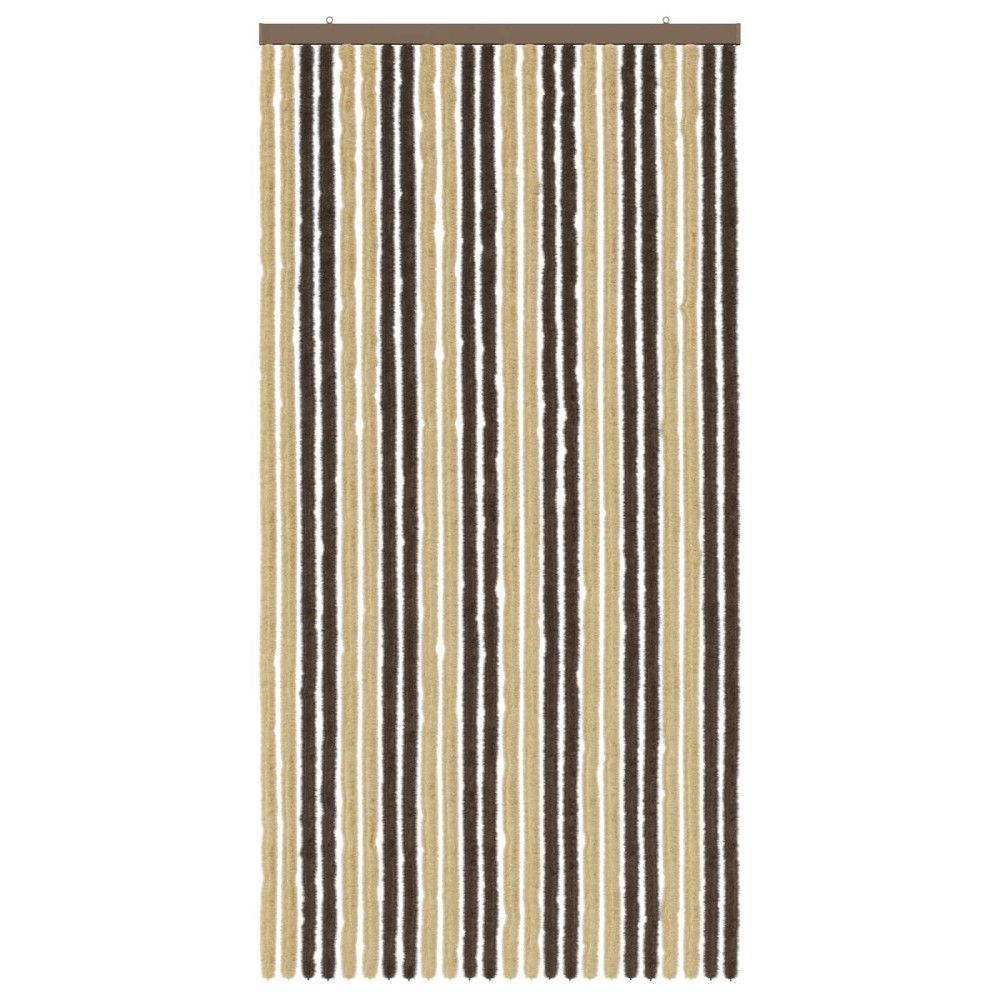 Produktbild för Insektsgardin Chenille Mörkbrun och Beige 100 x 200 cm 100% PP