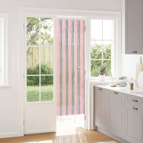 vidaXL Insektsgardin Chenille Silvergrå och Rosa 56 x 185 cm 100% PP