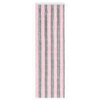 Produktbild för Insektsgardin Chenille Silvergrå och Rosa 56 x 185 cm 100% PP