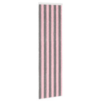 Produktbild för Insektsgardin Chenille Silvergrå och Rosa 56 x 200 cm 100% PP
