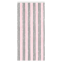 Produktbild för Insektsgardin Chenille Silvergrå och rosa 90 x 200 cm 100% PP