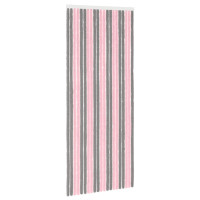 Produktbild för Insektsgardin Chenille Silvergrå och Rosa 90 x 220 cm 100% PP
