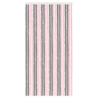 Produktbild för Insektsgardin Chenille Silvergrå och Rosa 100 x 200 cm 100% PP