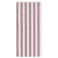 Produktbild för Insektsgardin Chenille Silvergrå och Rosa 100 x 220 cm 100% PP